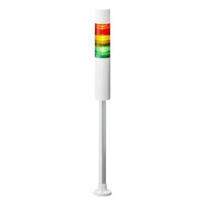 PATLITE Tower Light Assembly: 3 Tier, Sounder Tier Included, IP65, Amber/Green/Red - Three-Tier Tower Light Assemblies