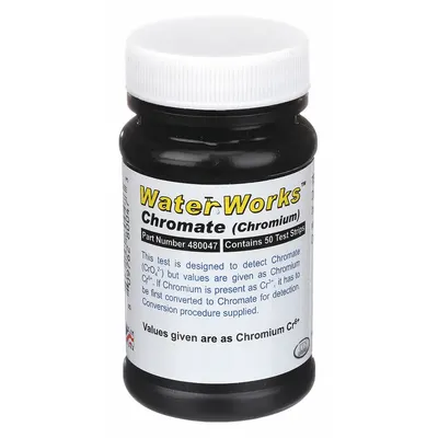 INDUSTRIAL TEST SYSTEMS Test Strips: Chromium, 0.1 to 50 ppm Chromium, Strip, 50 Tests - Single-Parameter Test Strips