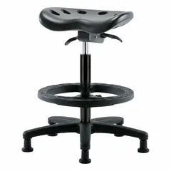 APPROVED VENDOR Polyurethane Lab Stool with Fiberglass Base, 17 in Seat Width, 14 in Seat Depth, Height Range 22 1/2 to 32 in, 5 Glides