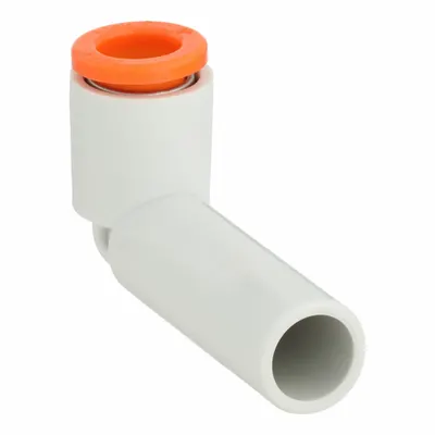 SMC KQ2L06-08A Push-to-Connect Elbow Fitting, 6 mm OD x 8 mm OD, Brass, White - Polybutylene & Brass Tube Fittings