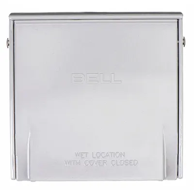 BELL Weatherproof Cover: Die-Cast Zinc, Outdoor Receptacles, 2 Gangs, 4 1/2 in Overall Ht - Aluminum & Zinc Weatherproof Electrical Box Covers