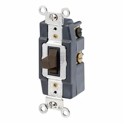 LEVITON Wall Switch: Toggle Switch, Double Pole/Double Throw, Maintained, Brown - Toggle Wall Switches