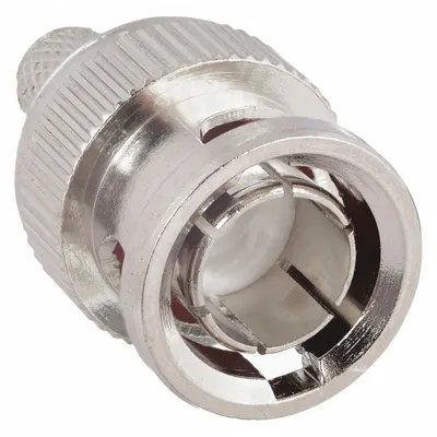 POWER FIRST Coaxial Connector: Male, Connector, Silver, Crimp-On (3 Piece), RG-59, BNC - BNC Coaxial Connectors
