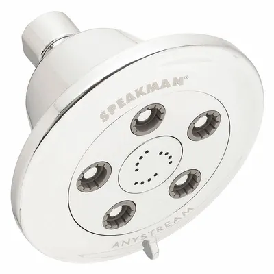 SPEAKMAN Handheld Showerhead: Plastic, Chrome, 1.75 gpm Flow Rate - Handheld Showerheads with Hose & Mounting Bracket