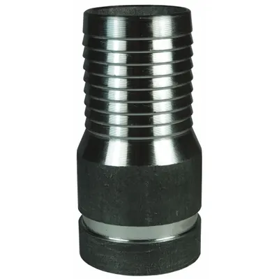 DIXON Barbed Hose Fitting: For 4 in Hose I.D., Carbon Steel x Carbon Steel - Multipurpose (Air, Water, Chemical) Barbed Combination Nipples