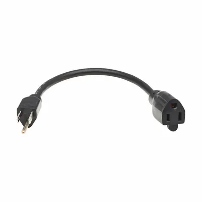EATON TRIPP LITE P022-001-13A Power Cord, 1 ft, 5-15P to 5-15R, 13 A, SJT, PVC - Electronic Equipment Power Cords