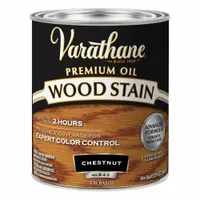 This interior oil-based wood stain is formulated for use on wood surfaces. It provides a semi-transparent Chestnut color with a Satin sheen, enhancing the natural grain. Supplied in a 1 qt container