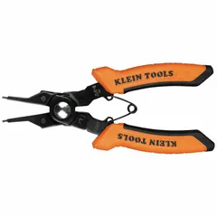 Convertible retaining-ring pliers for installing and removing external and internal snap rings. Features a 0.058 in tip diameter and is designed for not-rated bore diameters. Suitable for general maintenance and assembly tasks.