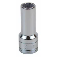 SK PROFESSIONAL TOOLS Socket: Metric, 3/8 in Drive Size, 9 mm Socket Size, 12-Point, Deep, Chrome (MPN 8429)