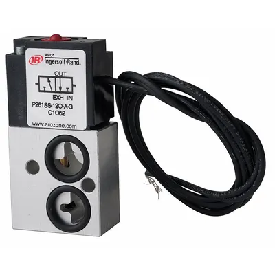 ARO Solenoid Air Control Valve: Premair, Three-Way / Two-Position, 120V AC - ARO PremAir Series Solenoid-Operated Inline Air Control Valves