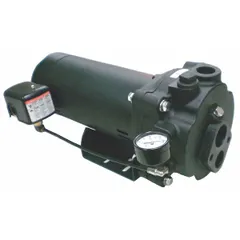 This single-phase convertible well jet pump is constructed with a cast-iron housing. It operates at 115/230V AC and delivers 1 hp with a maximum head of 140 ft. The pump requires a separately sold ejector for operation; accessories vary by application. Suitable for residential or light commercial water supply from wells, it can be configured for shallow or deep well applications with the appropriate ejector.