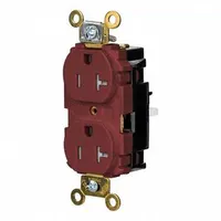 HUBBELL Receptacle: Duplex, 5-20, Red, 125V AC, 20 A, 2 Pole / 3 Wire (MPN HBL5362STRTR)