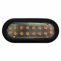ECCO Warning Light: Perimeter Flashing Warning Light, White, 2 1/8 in Overall Wd, LED, 12-24V DC (MPN 3965A)