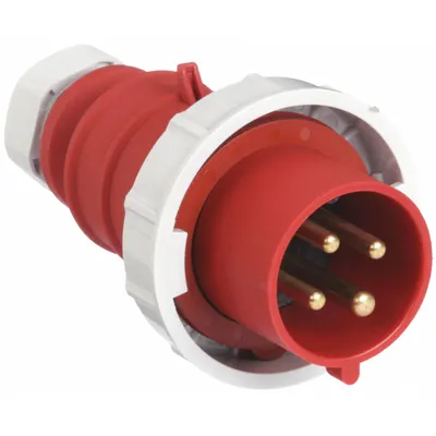 BRYANT Pin and Sleeve Plug: Red, 480V AC, Three Phase, 30 A, 3 Pole, 4 Wire - Watertight Plugs