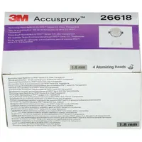 3M Clear Head Refill: Repl Needles, Nozzles & Caps for Air Sprayers, Atomizing Head, 4 PK (MPN 26618)
