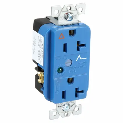 HUBBELL IG5362SA Duplex Receptacle, 5-20, Blue, 125V AC, 20A, 2-Pole/3-Wire - General Purpose Receptacles