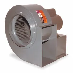 Direct-drive blower with included drive pack, delivering 930 cfm at 1/3 hp. Operates on 115/208-230V AC, single-phase, with a totally enclosed motor housing and clockwise rotation. Suitable for ventilation, exhaust, and air movement in industrial and commercial facilities.
