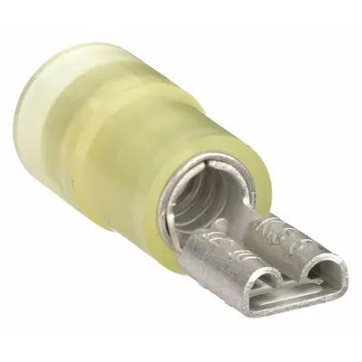 OEM Wire Disconnect: Female Socket, Yellow, Nylon, Partial Coverage - Partially Insulated Quick Disconnects