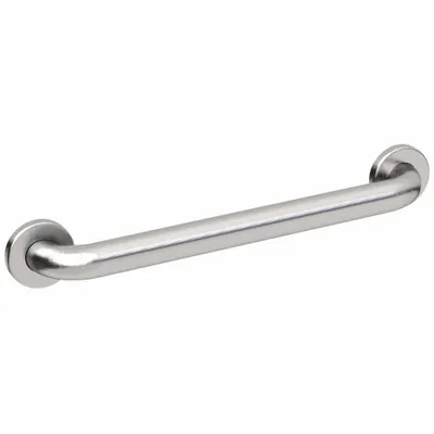 WINGITS Wall Grab Bar: Straight, 24 in Lg, 1 1/2 in Dia, Stainless Steel, Satin - Anti-Microbial Grab Bars