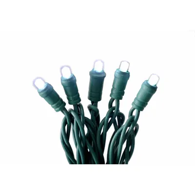 OEM Holiday String Lights: Bottom Button Shape, 25 ft Lg, White, 50 LEDs, 5.2 W - Button-Shaped Lights