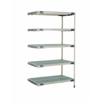 METRO 5AX547GX3 Harsh-Environment Antimicrobial Stationary Plastic Shelving