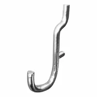 APPROVED VENDOR Curved J-Hook, 1-1/2 in: 1/4 in Peg Hole, For 1 in Pegboard Hole Spacing, 50 PK