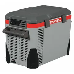 This 40-quart refrigerated chest cooler holds 24 cans and provides 7-day ice retention. It operates on 12/24V DC power, suitable for marine and industrial applications requiring portable cold storage.
