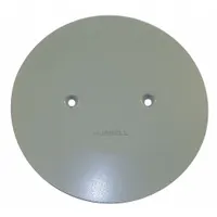 HUBBELL WIRING DEVICE-KELLEMS Abandonment Plate: Round, Ivory, PVC, Smooth (MPN AP2I)