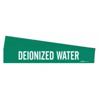 Pipe Marker: Deionized Water, Green, White, Fits 8 in and Larger Pipe O.D., 1 Pipe Markers, 5 PK (MPN 7073-1HV-PK)