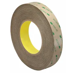3M 9472LE is a general-purpose adhesive transfer tape with a permanent acrylic bond. It features a transparent appearance and a polycoated kraft paper liner. This tape is commonly used for bonding nameplates, gaskets, and trim in industrial assembly applications.