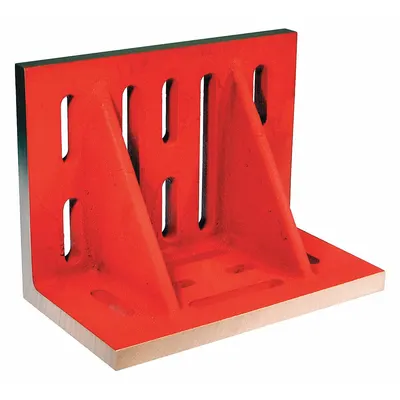 SUBURBAN Angle Plate: Cast Iron, 12 in L x 18 in W x 24 in H, 0.002 in Square & Parallel - Slotted Cast Iron Angle Plates