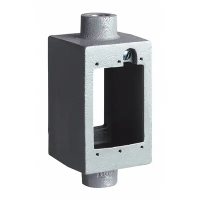 HUBBELL KILLARK Device Box: Aluminum, Rectangular, 1 Gangs, 1/2 in Hub Size, 29 cu in Capacity - Aluminum Weatherproof Electrical Boxes