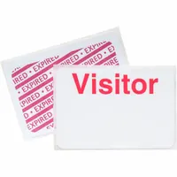 Visitor Badge: Visitor, Vinyl, White, 2 in Card Ht, 3 in Card Wd, 500 PK (MPN 95688)