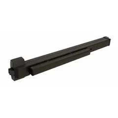 This VON DUPRIN rim exit device features a touchbar style for push-bar operation on doors up to 3 ft wide. The bronze finish suits commercial applications requiring code-compliant egress. ADA compliant for low-force activation.