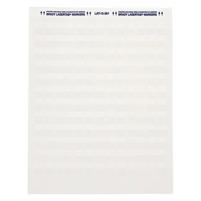 BRADY Wraparound Label: 1 1/2 in x 3/4 in, Polyester, White (Matte) - Brady Precut Label Sheets