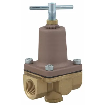Watts Pressure Regulator: FNPT x FNPT, 1/4 in Pipe Size, Brass, 1 psi to 25 psi - Standard Capacity Water Pressure Regulators