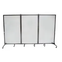 SCREENFLEX Room Divider: 3 Panels, Transparent, Clear Panel, 74 in Overall Ht, 120 in Overall Wd (MPN CCRD3)