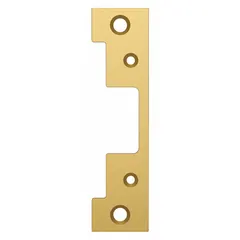 Brass electric strike faceplate for use with HES Series 5000 electric strikes. Measures 4 7/8 inches in height. Suitable for access control systems in commercial door applications.