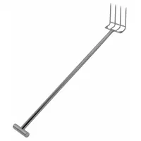 SANI-LAV Reinforced Drag Fork: 4 Tines, 3 1/2 in Tine Lg, 56 1/2 in Handle Lg, FDA Compliant (MPN 2075R)