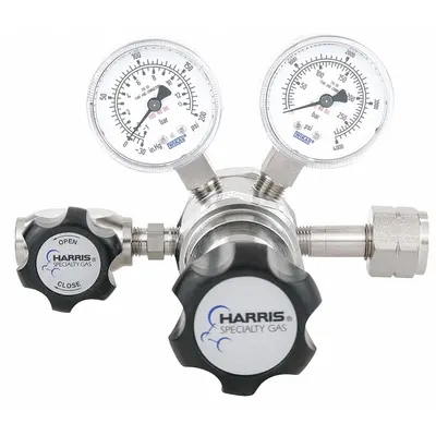 HARRIS High Purity Gas Regulator: Two Stage, CGA 350 Inlet, 1/4" NPT F Outlet - High-Purity Fuel Gas Regulators