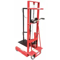 DAYTON Manual Cylinder Platform Lift Truck: 300 lb, 20 in L x 12 in W Platform, Chain, Fixed Base