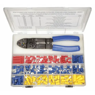 OEM Wire Terminal Kit: 271 Pieces, 22 AWG – 10 AWG Wire Sizes - Mixed Wire Connector & Terminal Sets