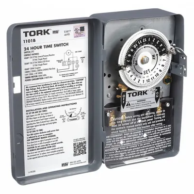 TORK Electromechanical Timer: 24 hr, 120V AC, SPST - Electromechanical Timer Switches