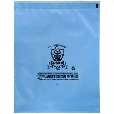 ARMOR POLY Reclosable Bag: 4 mil Thick, 10 in Wd, 12 in Lg, Hang Hole Not Included - VCI Reclosable Poly Bags