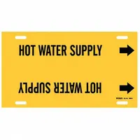 Pipe Marker: Hot Water Supply, Yellow, Black, Fits 8 to 9 7/8 in Pipe O.D., 1 Pipe Markers (MPN 4082-G)