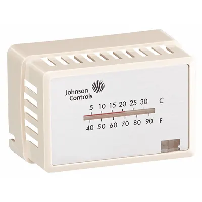 JOHNSON CONTROLS Thermostat Cover: For Johnson Controls T-4000, Cover with Thermometer, Setpoint Window - Pneumatic Thermostat Covers