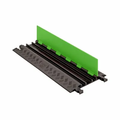 HI-VIZ CABLE PROTECTOR: 3 Channels, 3/4 in Max Cable Dia, 30 1/4 in Wd - Accessibility Cable Ramps with Hinged Cover