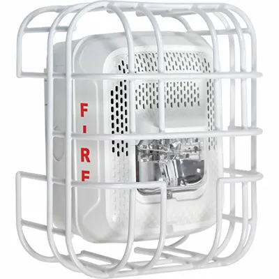SAFETY TECHNOLOGY INTERNATIONAL STI-9767 L Series Wire Cage, Steel, White - Guards for Alarms & Wall Fixtures