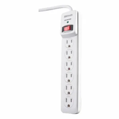 WOODS Surge Protector: 6 Outlets, 3 ft Cord Lg, 900 J Rated Energy, 15 A Current - General Purpose Surge Protectors