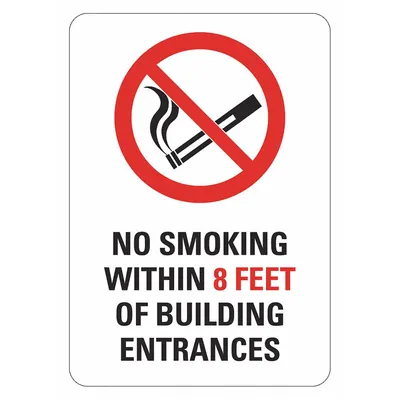 LYLE No Smoking Within 8 Feet Of Building Entrance Sign - No Smoking Within 8 Feet Of Building Entrance Signs